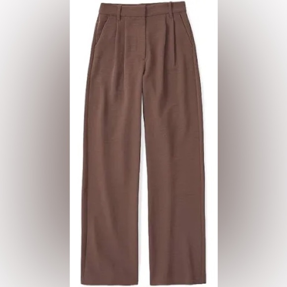 Abercrombie & Fitch Ultra Wide Leg Dress/Business/Work Pants - Dark Brown - XXL